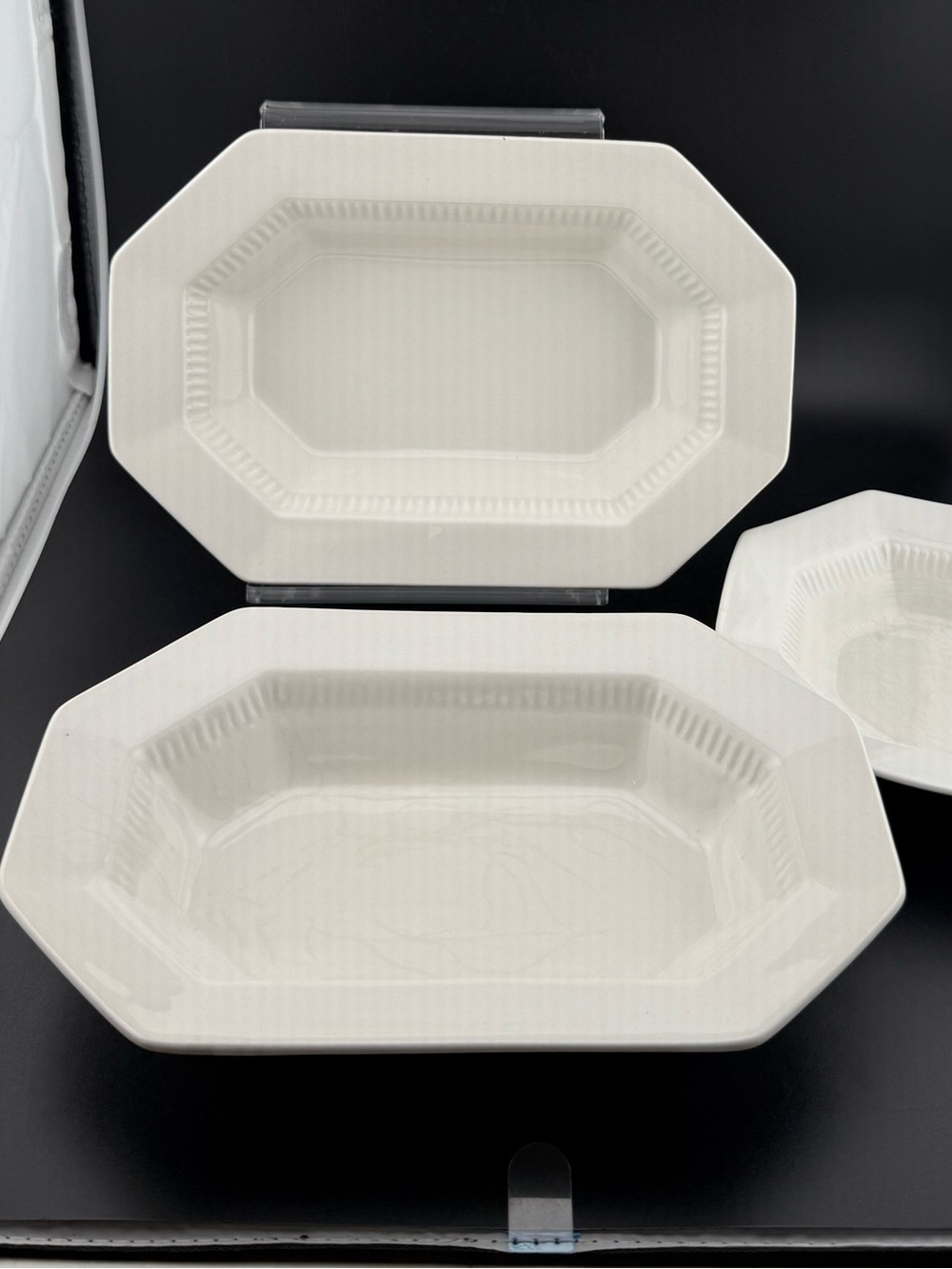 2 Independence Ironstone Rectangle Serving Bowls. Japan 9”x6” plus small bowl. - Picture 8 of 13